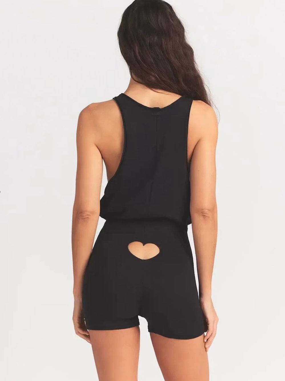 NWT SKIMS Romper with Heart Cutout in shade - Faded Onyx